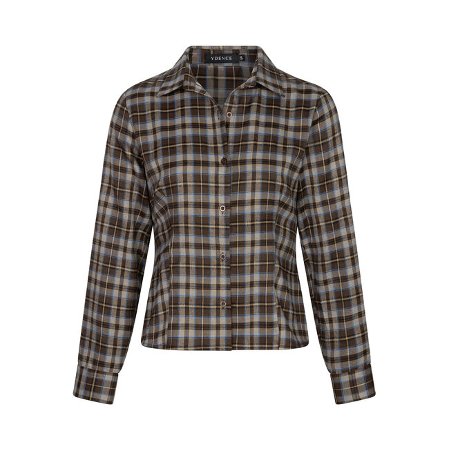 Ydence blouse tamila brown/blue check