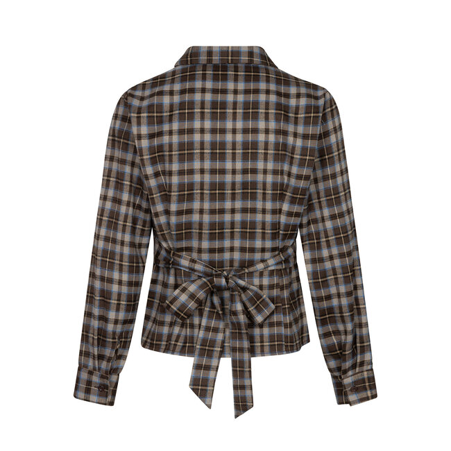 Ydence blouse tamila brown/blue check