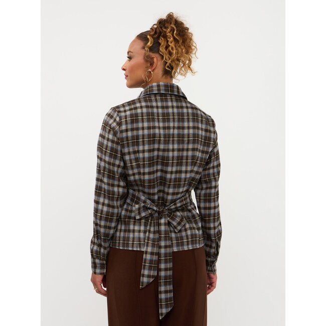 Ydence blouse tamila brown/blue check