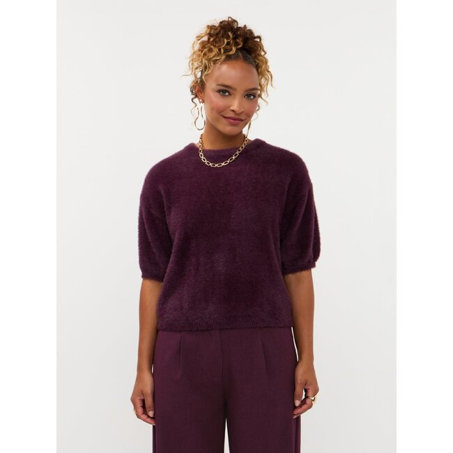 Ydence  knitted top mary aubergine