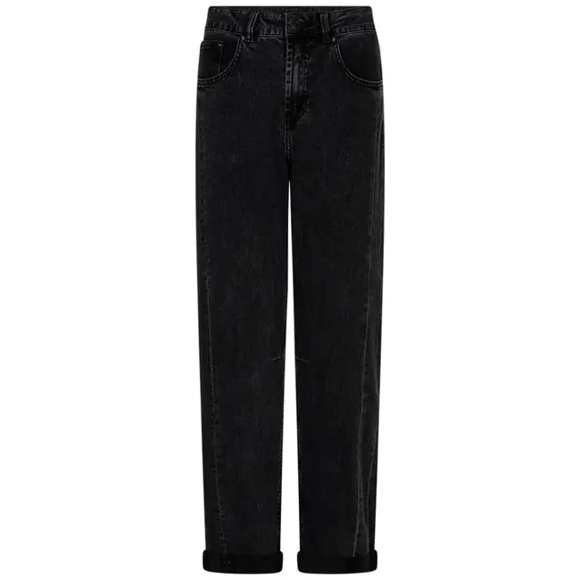 Red Button  caitlina side patch black denim