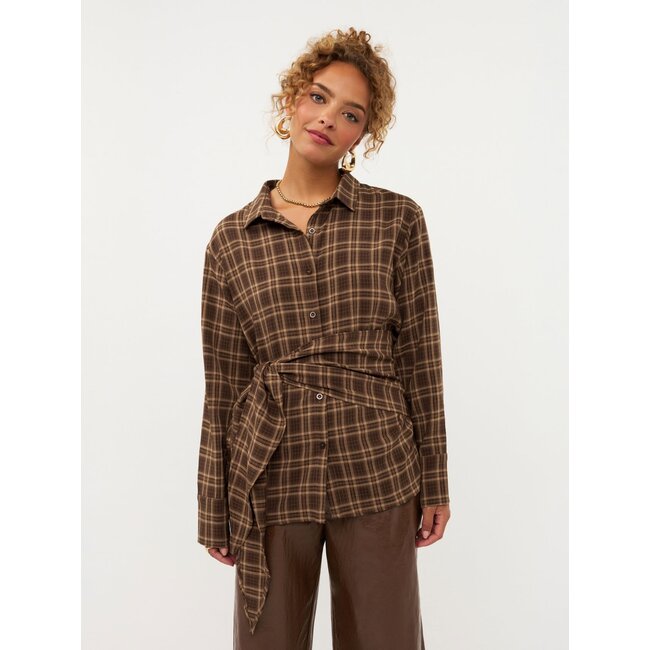 Ydence blouse isa brown check
