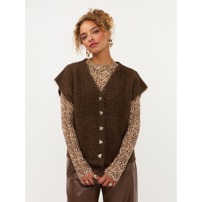 Ydence knitted cardigan rochelle brown
