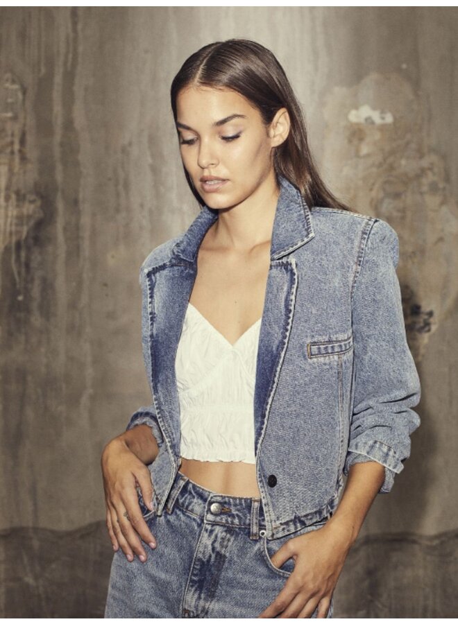 Co'Couture cropped jeans blazer