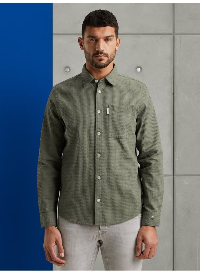 Overhemd met ruitstructuur groen