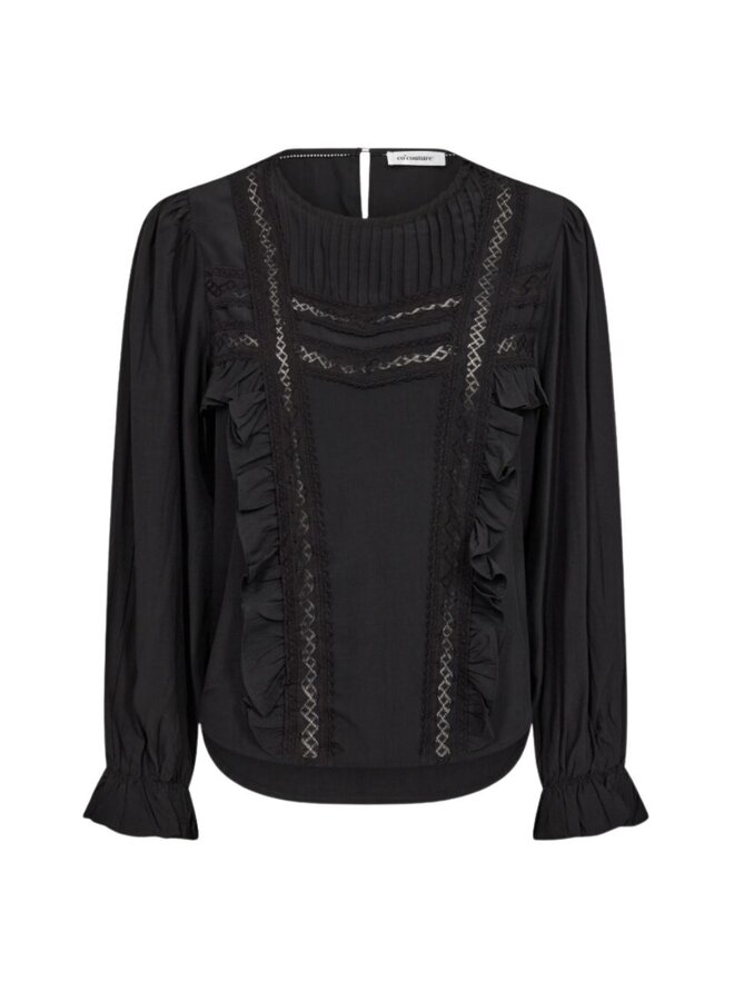 Co'Couture blouse zwart ruffle