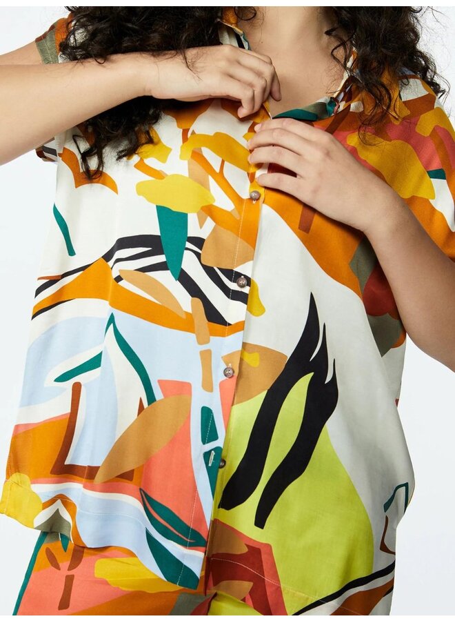 Xandres blouse met landscape print