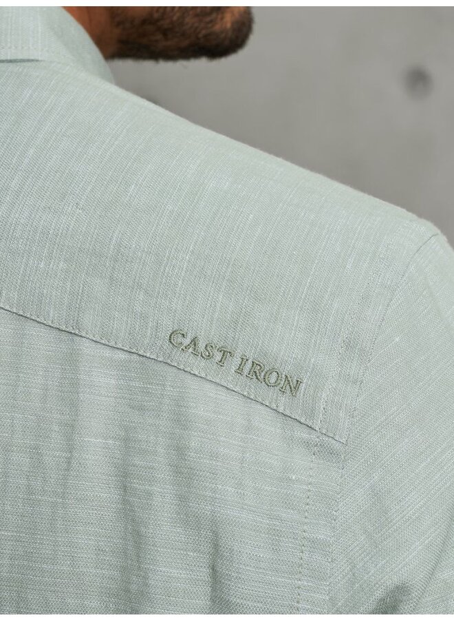 Cast Iron linnen overhemd groen