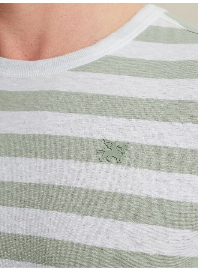 Vanguard t-shirt gestreept groen