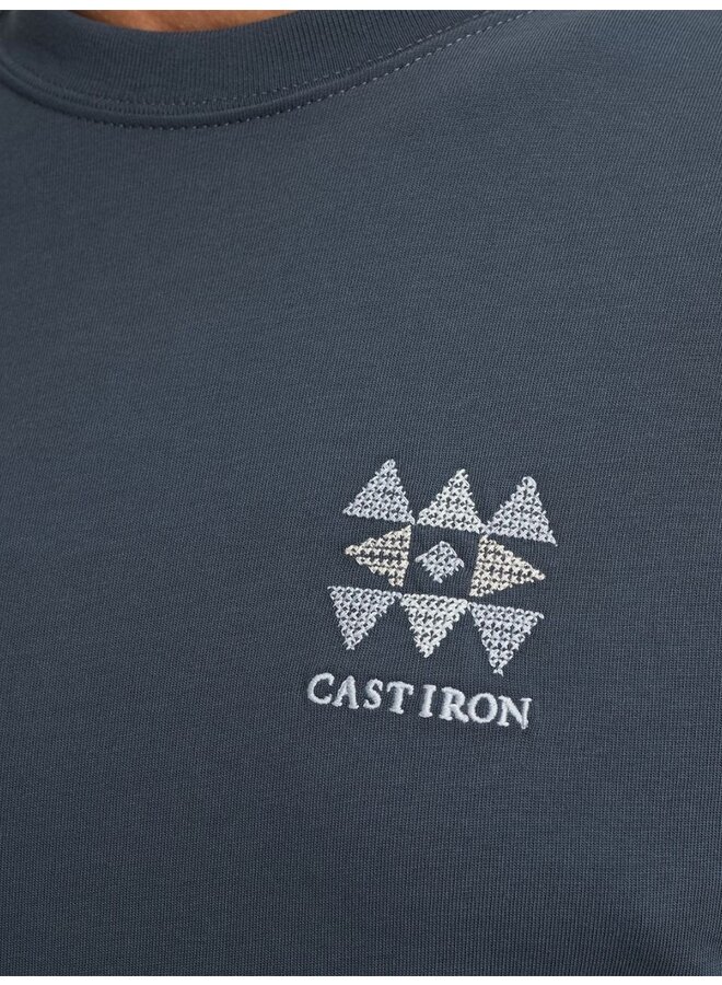 Cast Iron t-shirt blauw met artwork