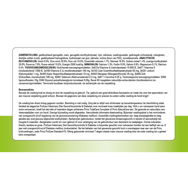 Prins Hond Diet Pressed Weight Reduction&Diabetic