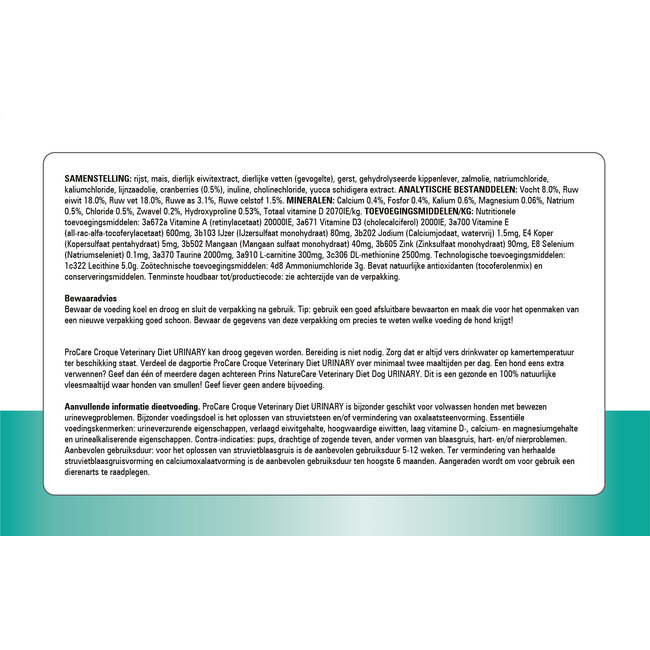 Prins Hond Diet Urinary Support Croque