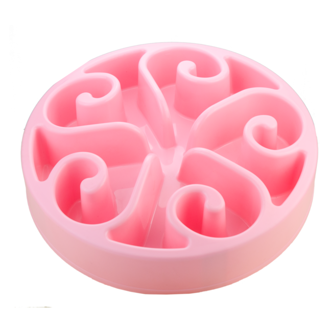 Anti-schrokbak 'Eat Slow Live Longer' Roze