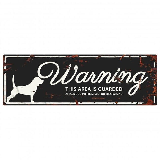 Waakbordje Warning Sign Zwart (diverse rassen)