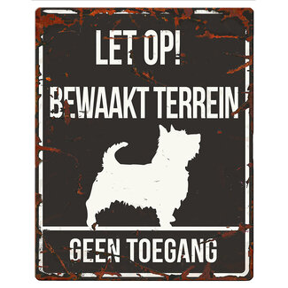 Waakbordje Warning Sign Vierkant Zwart (diverse rassen)