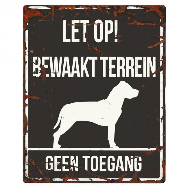 Waakbordje Warning Sign Vierkant Zwart (diverse rassen)