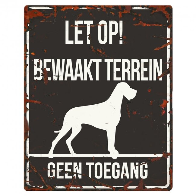 Waakbordje Warning Sign Vierkant Zwart (diverse rassen)