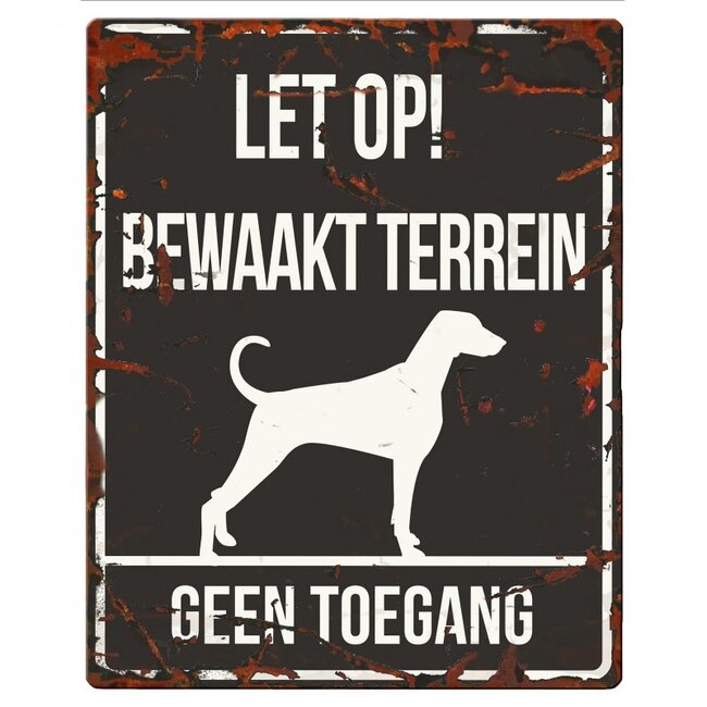 Waakbordje Warning Sign Vierkant Zwart (diverse rassen)