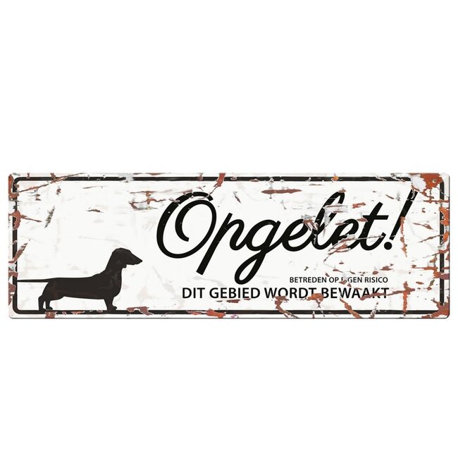 Waakbordje Warning Sign Wit (diverse rassen)