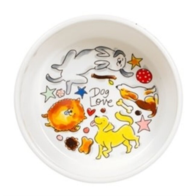 Blond voerbak  Dog Love 15,5 cm