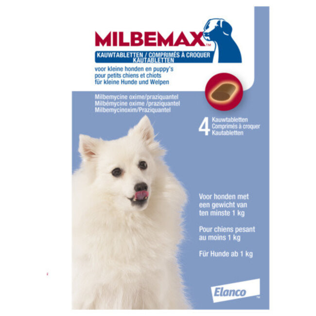 Milbemax Hond Kauwtablet (vanaf 1 KG) 4 tabletten