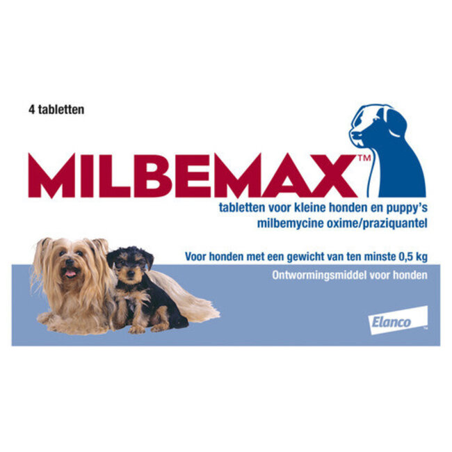 Milbemax Hond tot 5 KG (4 tabletten)