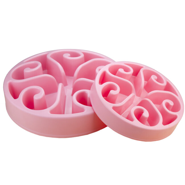 Anti-schrokbak 'Eat Slow Live Longer' Roze