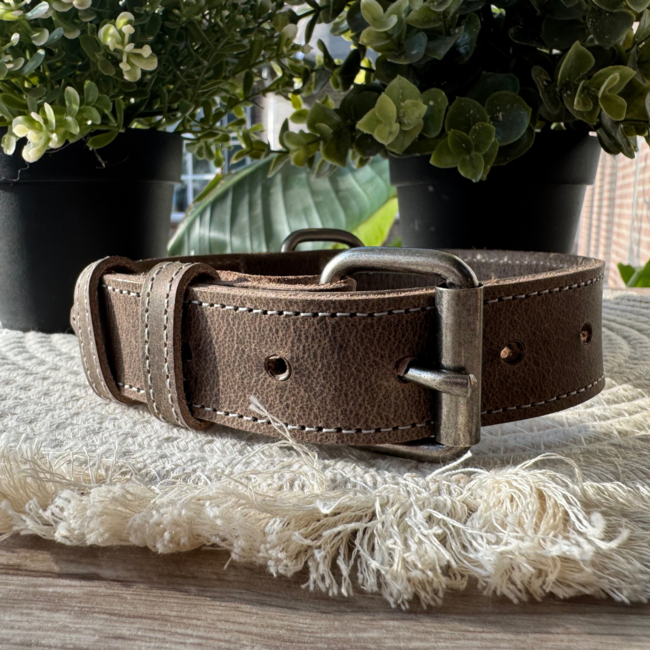 Leren Halsband Castor - Bruin