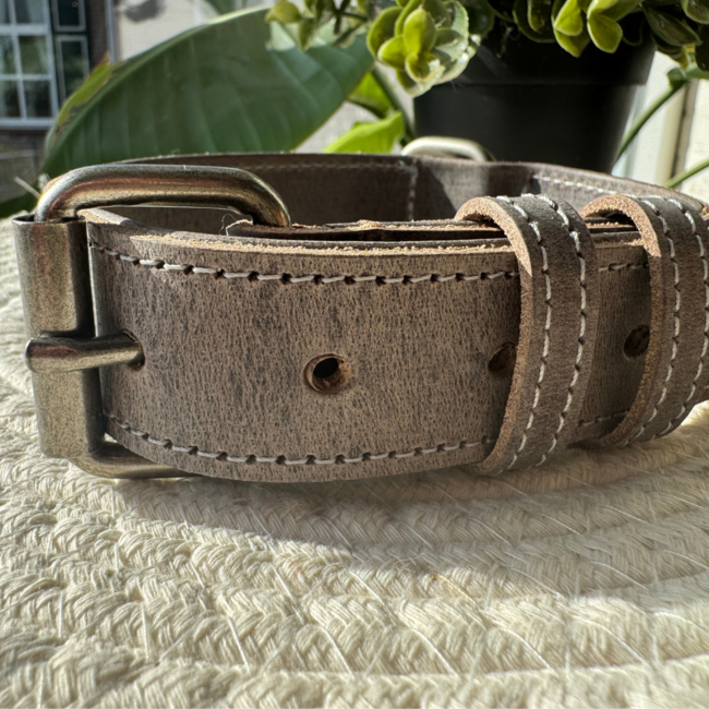 Leren Halsband Castor - Olijf