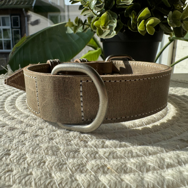 Leren Halsband Castor - Olijf