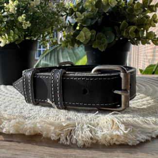 Smulders Paws & Prints Leren Halsband Castor - Zwart