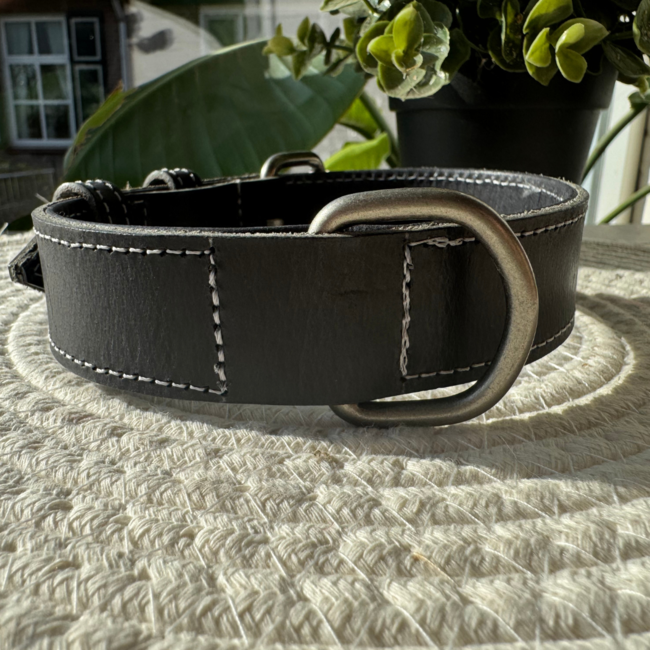 Leren Halsband Castor - Zwart