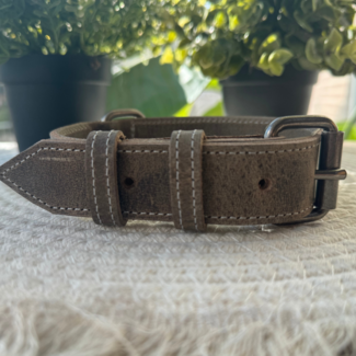 Smulders Paws & Prints Leren Halsband Castor - Olijf