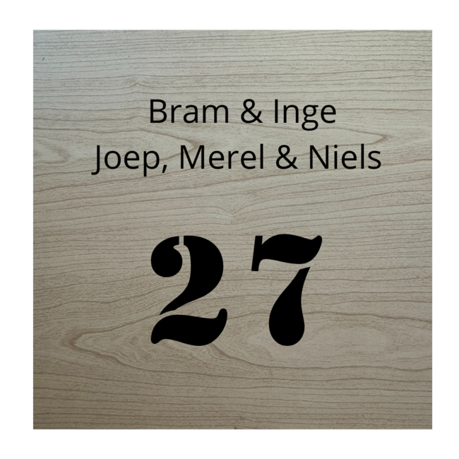 Naambordje vierkant - ontwerp 1