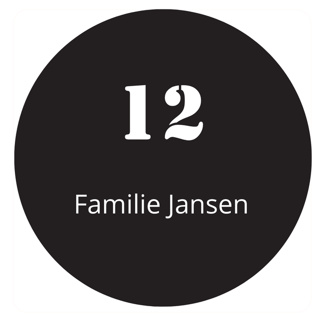 Naambordje rond - ontwerp 1