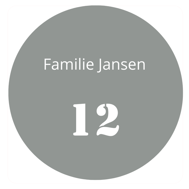 Naambordje rond - ontwerp 1