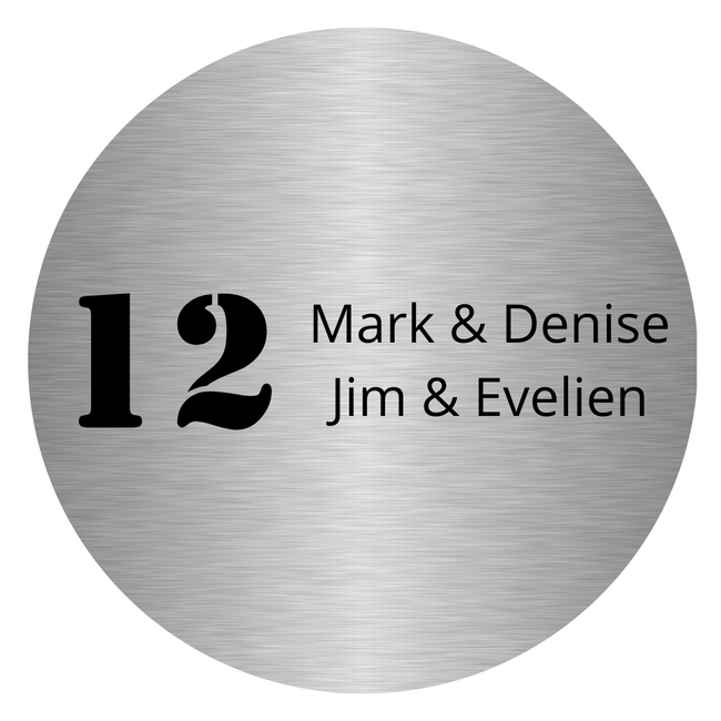 Naambordje rond - ontwerp 2