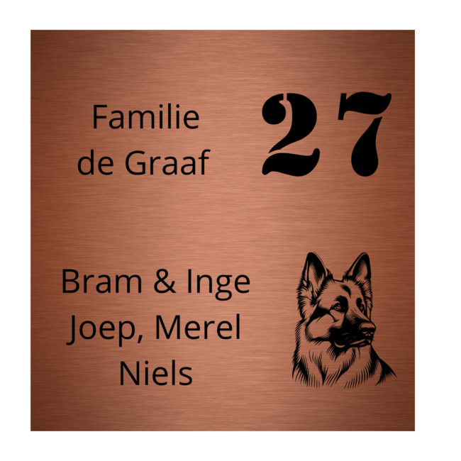 Naambordje vierkant - ontwerp 3