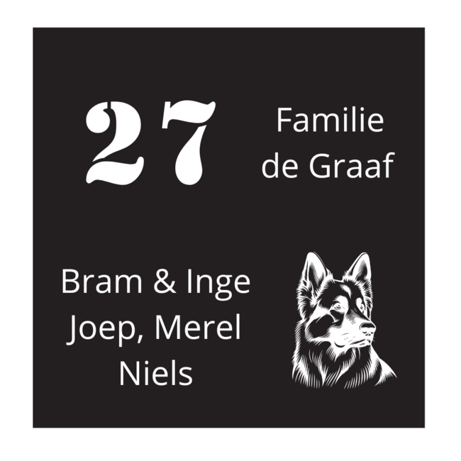 Naambordje vierkant - ontwerp 3