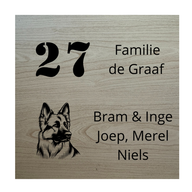 Naambordje vierkant - ontwerp 3