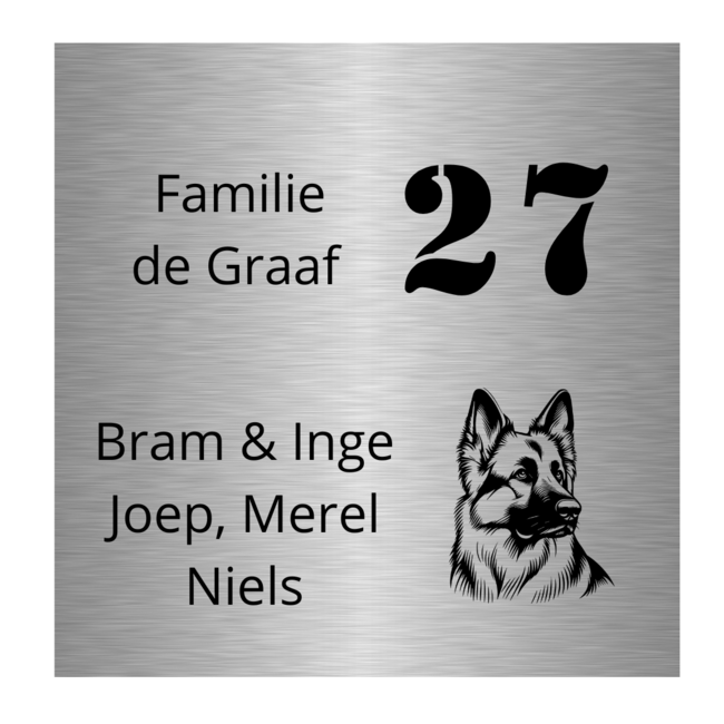 Naambordje vierkant - ontwerp 3