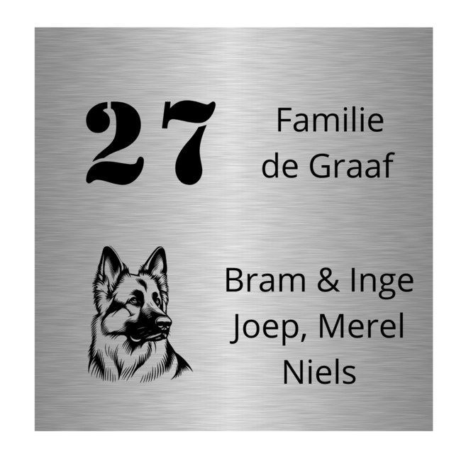 Naambordje vierkant - ontwerp 3