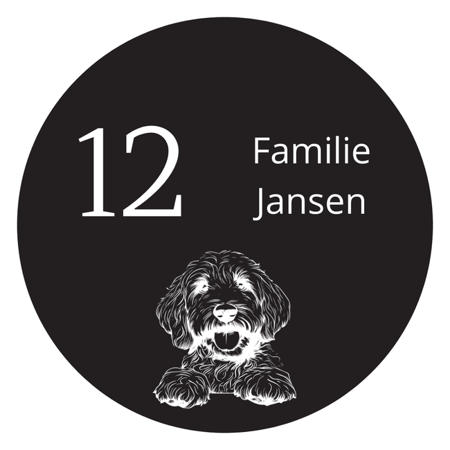 Naambordje rond - ontwerp 3