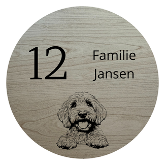 Paws & Prints Naambordje rond - ontwerp 3