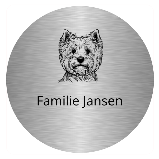 Naambordje rond - ontwerp 1