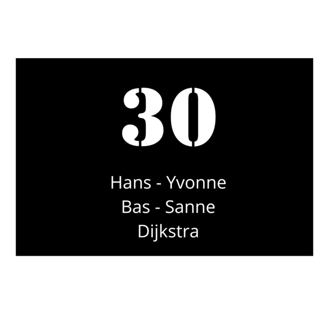 Naambord rechthoek - ontwerp 1