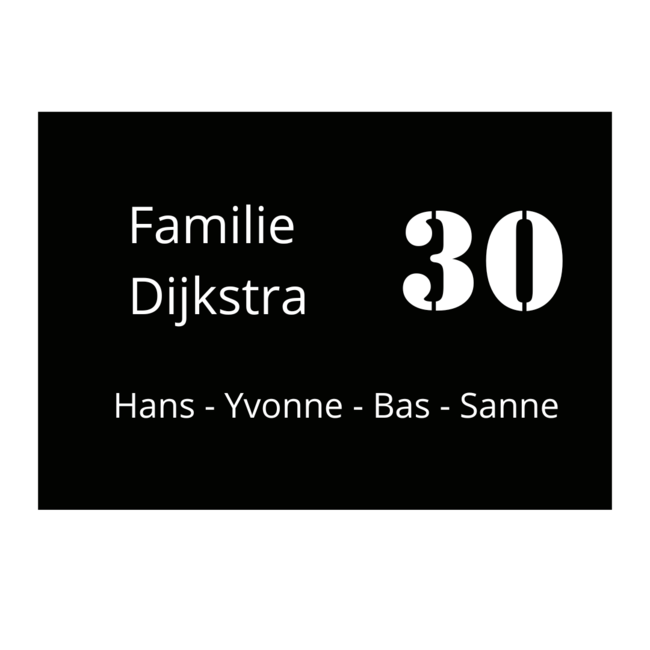 Naambord rechthoek - ontwerp 2