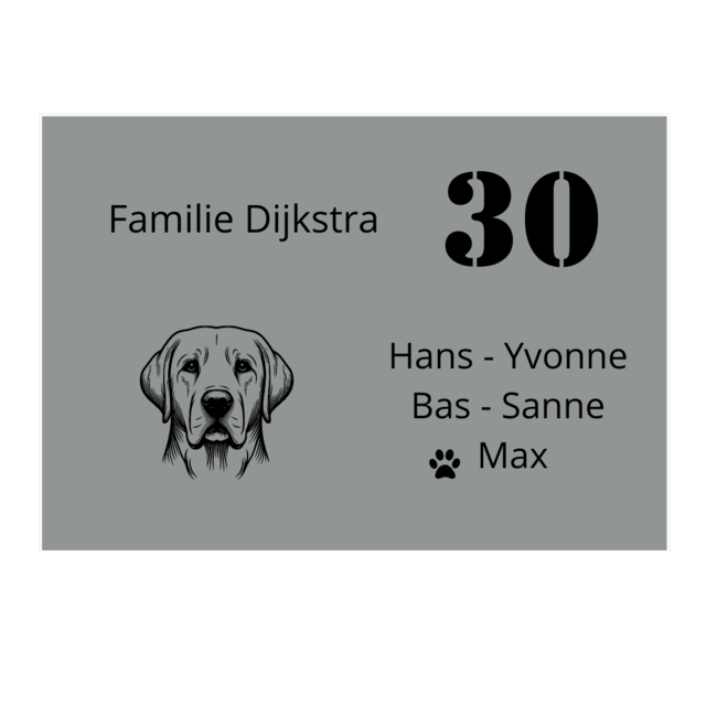 Naambord rechthoek - ontwerp 3