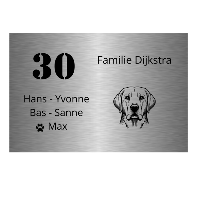 Naambord rechthoek - ontwerp 3