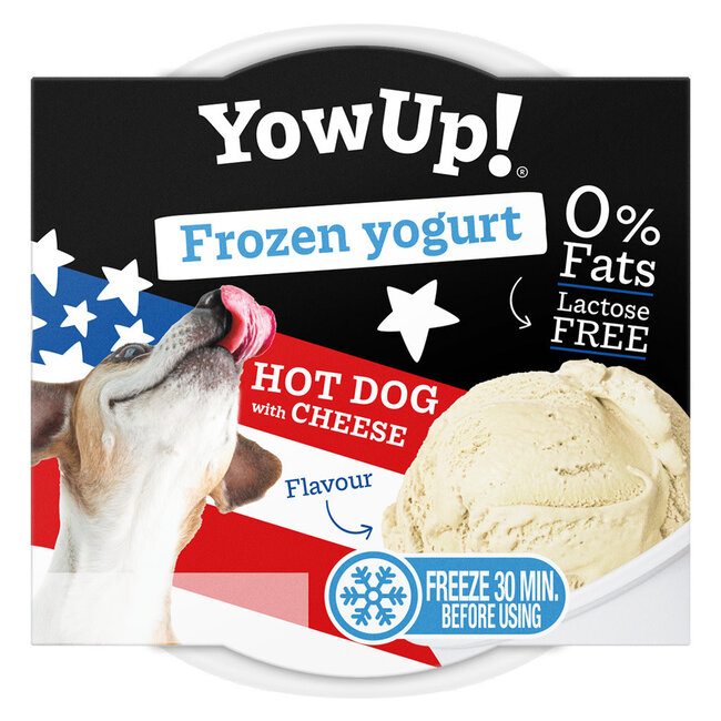 YowUp! Ice Cream Yoghurt Hot dog met Kaas